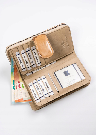 Portfel damski Skóra+PU PX34-DSF Camel
