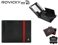 Men's Leather Wallet N61-RVTP-3036 Black-Red