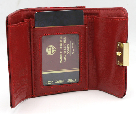 Portfel damski skórzany PTN 55287-NBF Red-Black