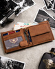Leather wallet & key ring gift set PETERSON PTN SET-M-N994-CHM