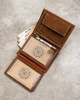 Men's leather wallet with the Aquarius zodiac symbol RFID ALWAYS WILD N4-CHM-AQUA Cognac