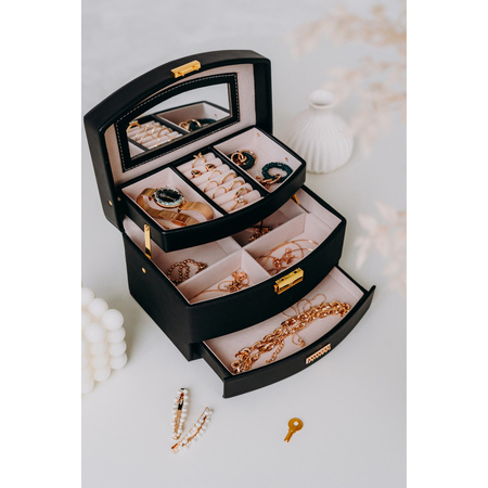 Black Eco-Leather Jewelry Box Peterson PTN SZK-02