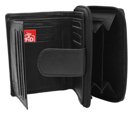 Portfel damski skórzany na blistrze R-DLL2-NCD-BL Black