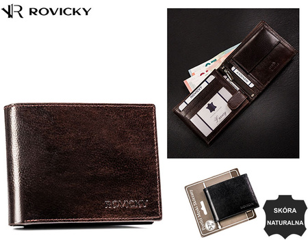 Portfel męski skórzany N992-RPVT-BL BROWN
