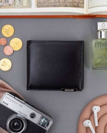 Men's leather wallet RM-01-BCF-BP Black