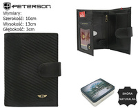 Leather wallet PTN 333Z-CA-6600 BLACK