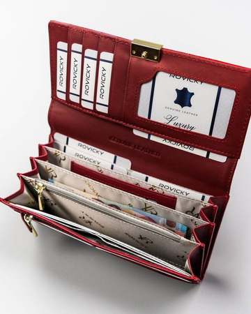 Portfel skórzany ROVICKY RH-27A-1-SH Red