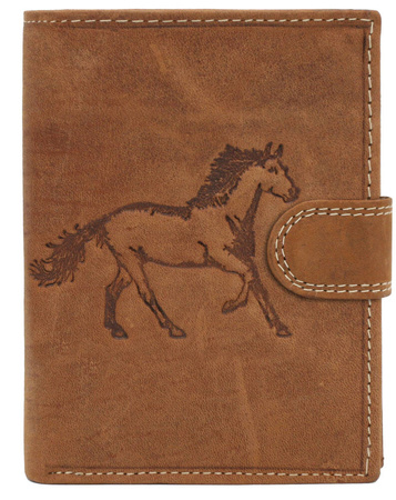 Leather wallet with an embossed image of a horse RFID ALWAYS WILD N4L-CHM