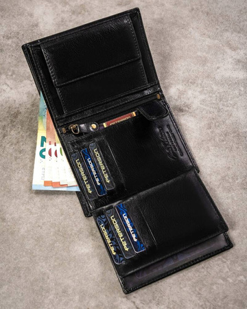 Gift set: leather wallet and keyring PETERSON PTN SET-M-N4-GVT