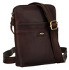 Shoulder bag made from natural leather PTN 19004-OPU Brown