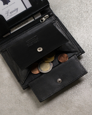 Men's leather wallet N4-P-SCR Black