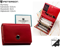 Portfel damski skóra naturalna+PU PTN PS445-HNL Red