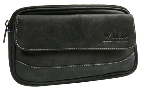 Skórzana saszetka na pasek 3607-MH Black