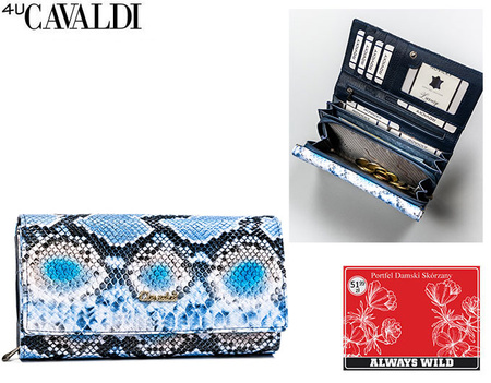 Portfel damski skóra+PU PX28-DNH-BL Blue