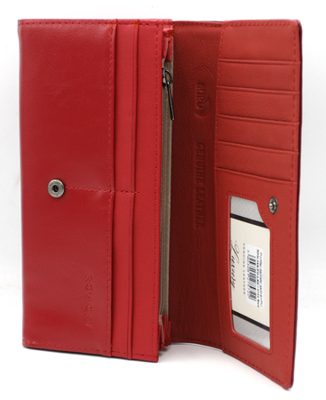 Portfel damski skóra+PU RPN-24A-FO-LAK Red