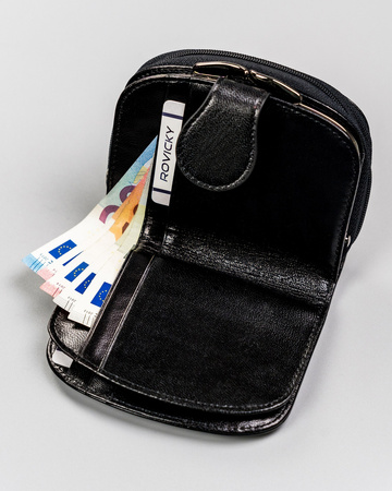 Women's leather wallet 43972-CIS-3337 BLACK