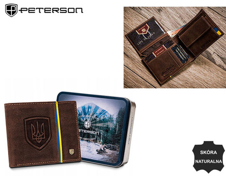 Portfel skórzany RFID PETERSON PTN 1517-P-UP UA