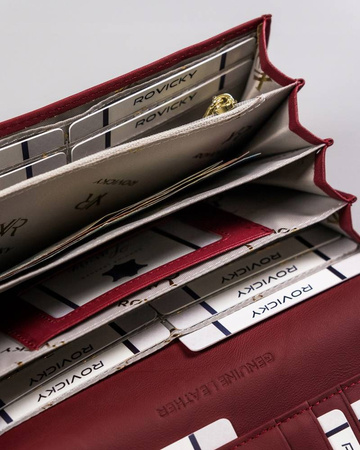 Portfel skórzany ROVICKY RH-27A-1-SAF Red