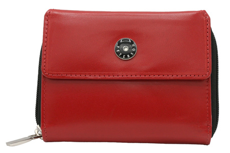 A horizontal women's wallet crafted from genuine leather PTN D17-NGV Red