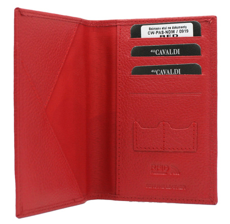 Skórzane etui na dokumenty CW-PAS-NDM Red