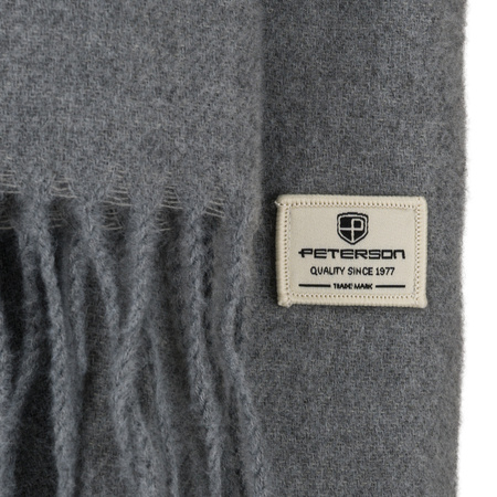 Large Women's Plaid Scarf with Fringes by Peterson SP100 Grey