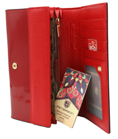 Portfel damski skórzany PTN 1N-411 Red+Black