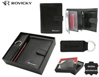 Gift set: leather wallet and key ring ROVICKY R-SET-M-N4-KCS