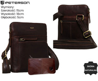Torba skórzana + Etui PTN 1904E-OPU Brown