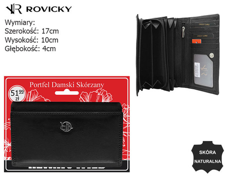 Portfel damski skórzany na blistrze R-D1520-NCD-BL Black
