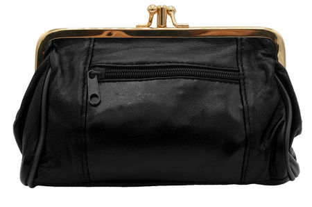 Portmonetka skórzana vintage K09 Black No Logo