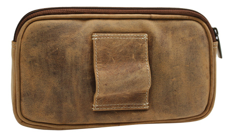 Skórzana saszetka na pasek 3607-MH Tan