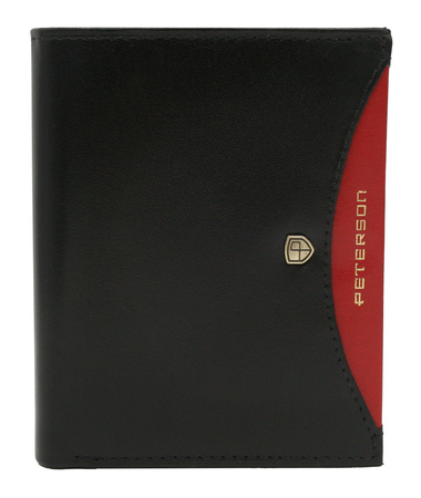 Portfel męski skórzany  PTN 303.01 Black+Red