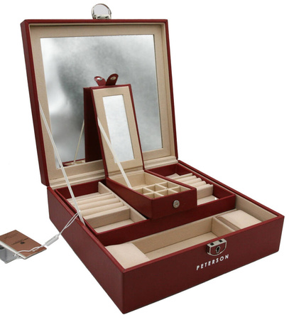 Plastic and leatherette jewelry box PTN SZK-03