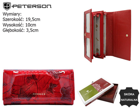 Leather wallet RFID PETERSON PTN 42100-BF