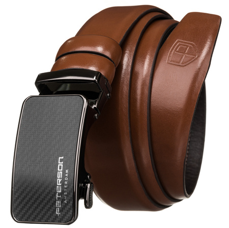 Pasek automat skórzany PTN A002 Brown
