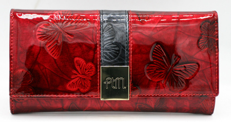 Portfel damski skórzany PTN 72401-NBF Red-Black