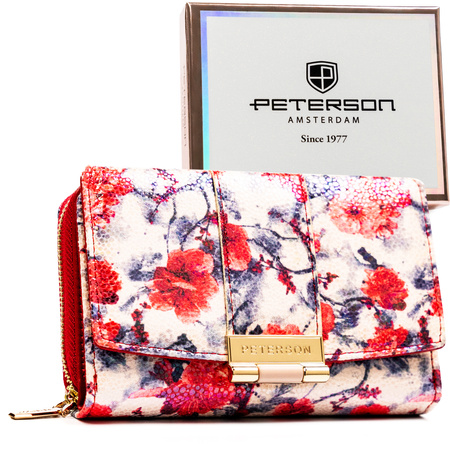 Portfel damski eko PTN 0015-BKY White-Red