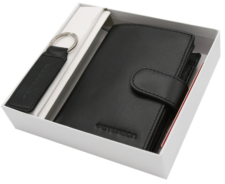 Zestaw prezentowy: skórzany portfel i brelok PETERSON PTN SET-M-1549L-KCS