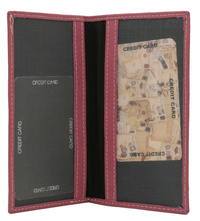 Big, hand-painted women's wallet made of genuine leather N18-SPW CAT Red