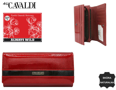 Portfel damski skórzany na blistrze H20-2-SH9-BL Red