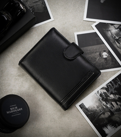 Men's PU+leather wallet M302BL-PU-6878 Black