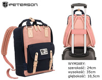 Plecak z poliestru PETERSON PTN 2023-7 Navy+Pink
