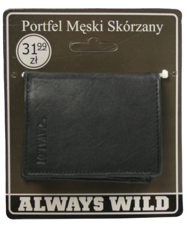 Portfel męski skórzany Blister N0036-GPL-BL Black