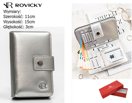 Portfel damski PU R-POR-02-HRH Silver