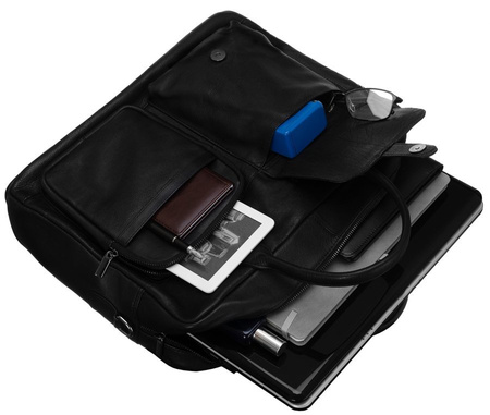 NO LOGO leather laptop bag LAP-15603-NDM-NL