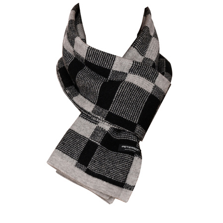 Large Men's Checkered Scarf Peterson PTN SA100-01 Black