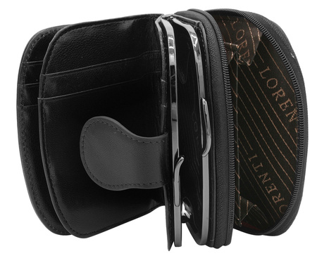 Women's leather wallet 43972-CIS-3337 BLACK