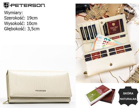 Portfel damski skórzany PTN 42106-SBR Beige