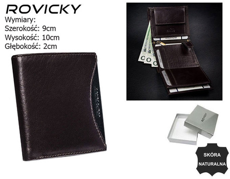 Portfel skórzany RFID ROVICKY 1520-03-BOR Brown+Black