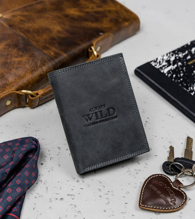 Portfel męski ze skóry naturalnej N4-P-CHM Black